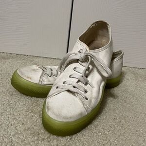 Gemo sneakers EUR 38 US 7.5 white green Italian fashion GUC​